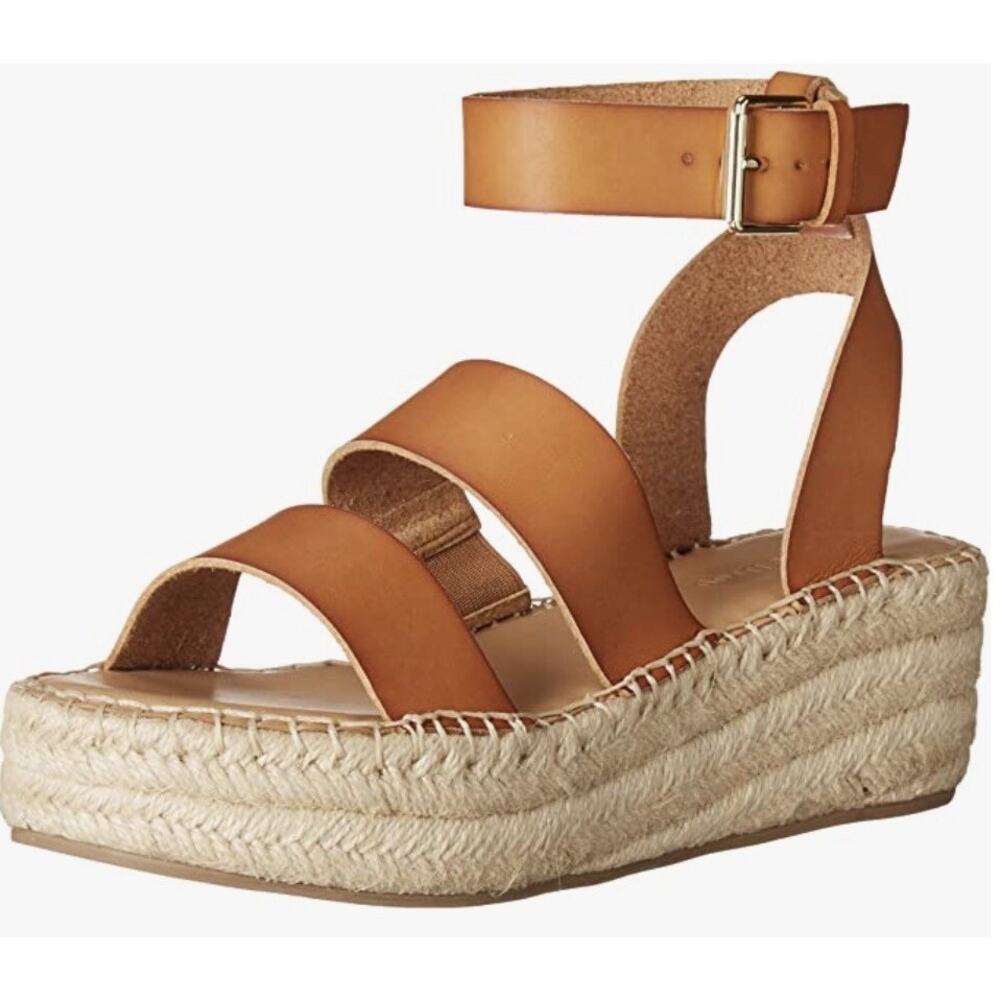 The Drop Listilla Espadrille Platform Ankle Strap Brown Sandals Size 11 Wedge